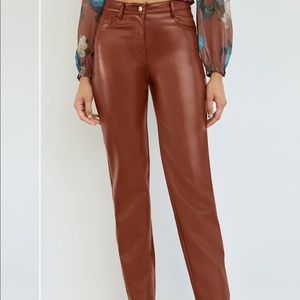 ARITZIA MELINA leather pants cognac size 2 regular length high rise